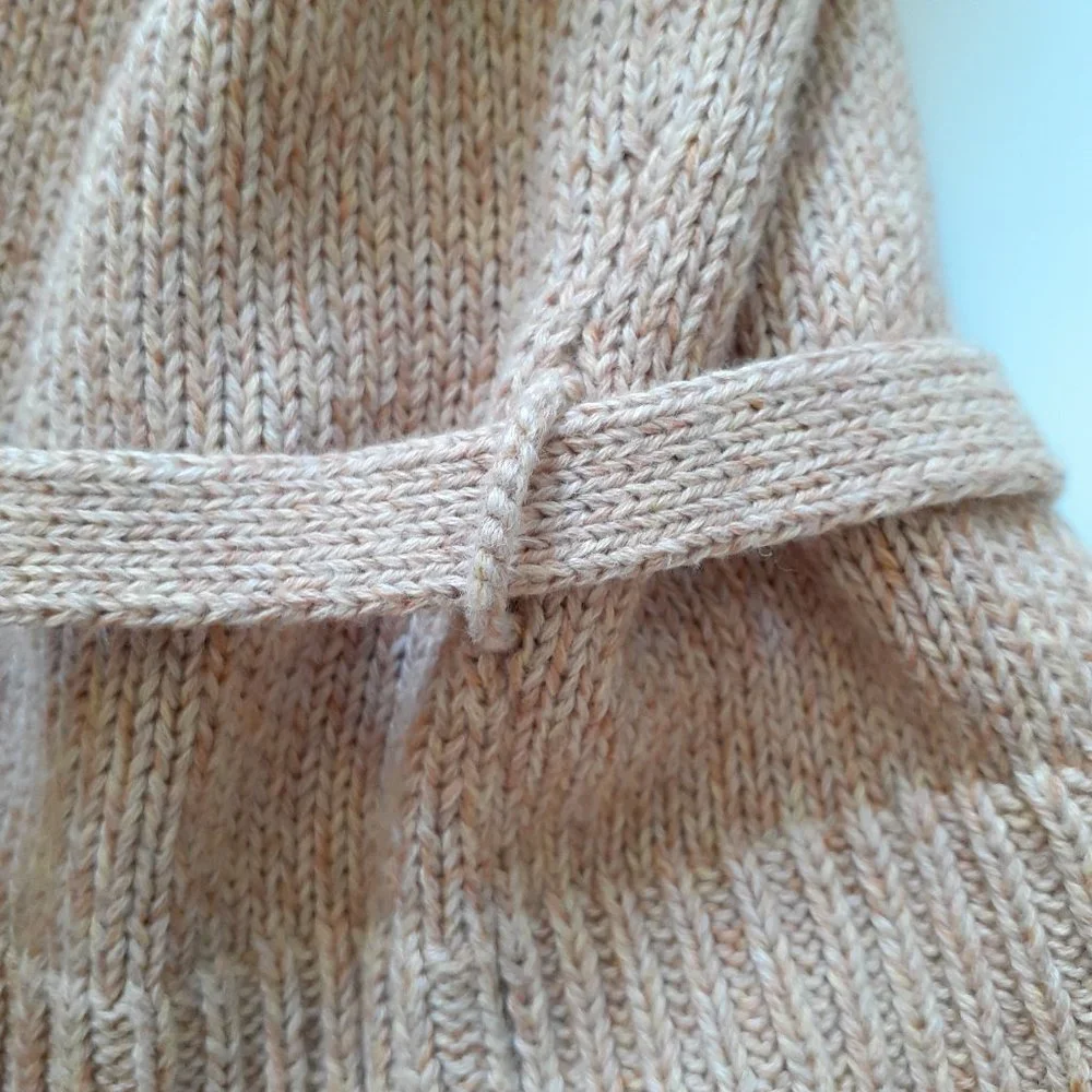 Moth Boatneck Cotton Sweater With Self Belt Gold Yellow Size S